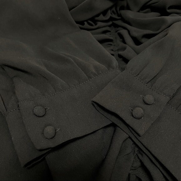 Naked Zebra Long Sleeve Ruched Front V-Neck Top Sz L - Picture 7 of 9